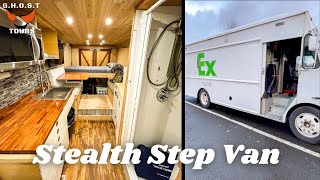 Stealth Step Van TOUR  FedEx Truck Converted into Tiny Home [upl. by Edalb]