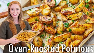 EASY OvenRoasted Potatoes Recipe  with Thyme Parsley amp Parmesan  Beef Lamb Chicken Seafood [upl. by Lehcor186]