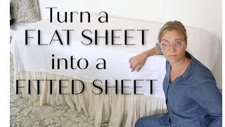 How to make a fitted sheet from an unused flat sheet [upl. by Fabien]