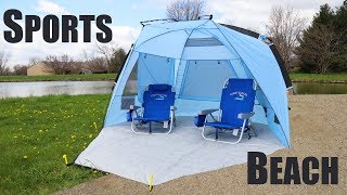 Best Beach and Sports Tent  Easthills Outdoors Instant Shade Easy Setup Beach Tent Deluxe XL [upl. by Ayital]