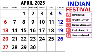 Calendar April 2025  April Calendar 2025 with Holidays  April 2025 Calendar  Calendar April 2025 [upl. by Attecnoc]