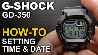 Gshock GD 350  Setting Time and Date [upl. by Lonyer]