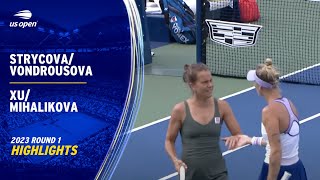 StrycovaVondrousova vs XuMihalikova Highlights  2023 US Open Round 1 [upl. by Grim]