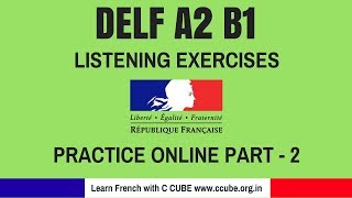 DELF A2 B1 Listening Comprehension exercises practice online  How to improve your French Listening [upl. by Amlas10]