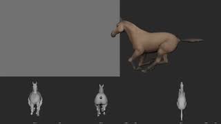 Horse Run cycle animation  v02 [upl. by Eicirtap472]