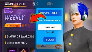 I Got Free Unlimited Weekly Membership In Free Fire [upl. by Kcirevam]