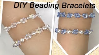 Easy DIY Beading Bracelets with Swarovski Pearls and Swarovski Crystal Bicone Beads [upl. by Bowers]