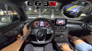 MercedesAMG C63S AMG Edition 1 POV  C63 S EXHAUST amp ACCELERATIONS [upl. by Alauqahs596]