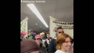 protesters storm Moonee Valley racecourse building in Melbourne Australia [upl. by Gaut463]