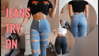 JEANS TRY ON  TOPSHOP amp FASHION NOVA [upl. by Feodor820]