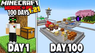 I Survived 100 Days in SKYBLOCK in 121 Hardcore Minecraft [upl. by Navoj]