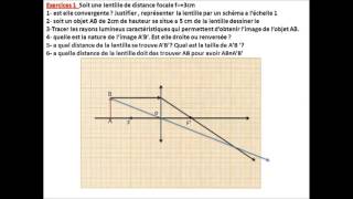 cours optique EB9 les lentilles part 4 exercices supplémentaire 1 [upl. by Patricia485]