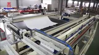 Richpeace Quilts Automatic Production Line 4 side Overlock Sewing System [upl. by Easlehc]