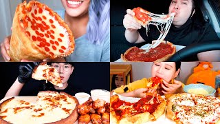 ASMR Big Bites GIANT CHEESY PIZZA Fast Food  Satisfying Mukbang Compilation [upl. by Ardussi]