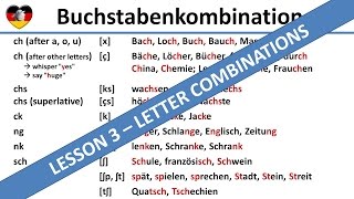 German letter combinations  German Lesson 3  Complete A1B1 Course  Buchstabenkombinationen [upl. by Arabelle]