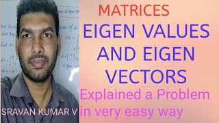 EIGEN VALUES AND EIGEN VECTORS PROBLEM IN TELUGU EXPLAINED IN EASY WAY [upl. by Finn]