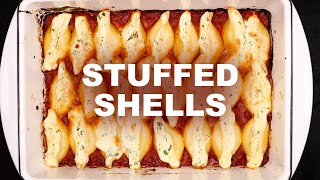 Stuffed shells with garlic bread [upl. by Bubb]