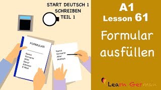 A1  Lesson 61  Formular ausfüllen  How to fill in a form  Start Deutsch1  Learn German [upl. by Attenal]