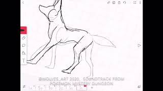 How I animate on FlipaClip maned wolf walk cycle [upl. by Rema]