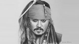 Drawing Captain Jack Sparrow  Pencil Drawing Timelapse [upl. by Canada710]