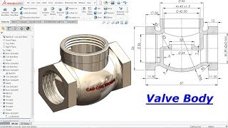 SolidWorks Tutorial Valve Body [upl. by Ahsratan]