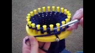 Making a Hat on a knifty knitter  knitting loom [upl. by Qiratla829]