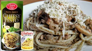 CREAMY TUNA PESTO PASTA EASY RECIPEHOW TO COOKPANLASANG PINOY [upl. by Akeenat668]