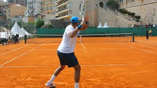 Tsonga BIG Hitting Court Level View  ATP Tennis Practice on Clay [upl. by Panter319]