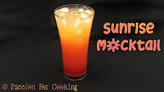 Sunrise Mocktail 🌞with 3 ingredients  Beautiful mocktail  refreshing orange drink for hot summer [upl. by Ecinehs]