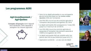 Complémentarité des programmes de gestion des risques offerts par la FADQ [upl. by Yerffoeg274]