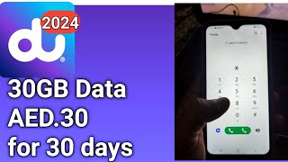 How to subscribe Du 30GB data package AED30 Du for 30 days new data package 2024 [upl. by Onitnerolf677]