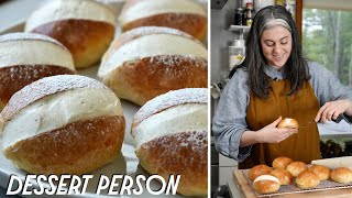 Claire Saffitz Makes Easy Vanilla Maritozzi Recipe  Dessert Person [upl. by Yotal]