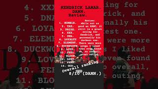 DAMN  Kendrick Lamar Review music hiphop rap musicgenre musicstyle kendricklamar review [upl. by Ayisan]