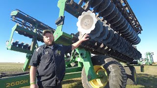 John Deere 2680H Disk Maintenance Tips [upl. by Ahsahtan]