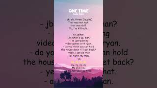 Justin Bieber  One Time Lyrics shorts [upl. by Verlie]