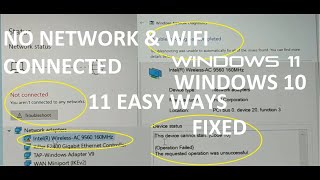 No network WiFi connection windows 11 and 10 code 10 wireless AC 9560 not working Fixed [upl. by Nesyt938]