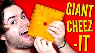 DIY GIANT CHEEZIT  How To Make BIGGEST Cheese It Crackers EVER [upl. by Birk851]