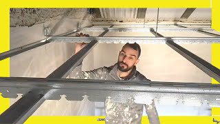 ✅ HOW to Make PLASTERBOARD Ceiling With METAL STUD 💪🏼 drywall [upl. by Erdnoed749]