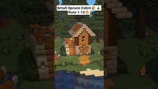 Building a Small Spruce Cabin in Minecraft [upl. by Aicined]