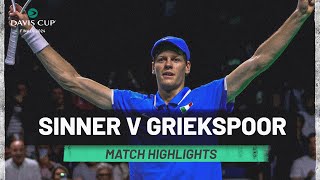 Jannik Sinner v Tallon Griekspoor  Italy v Netherlands  2024 Davis Cup Final Match Highlights [upl. by Leilamag331]