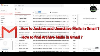 How to Archive and Unarchive mails in Gmail  How to Find Archive Mail in Gmail [upl. by Manvel]