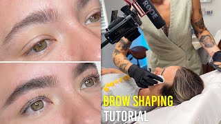 Professional Brow Shaping and Tint Tutorial For Beginners [upl. by Aivuy]