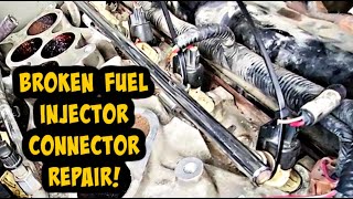 Broken Fuel Injector Connector Repair  HOW TO DO IT YOURSELF  AUTO REPAIR [upl. by Gnilrad]