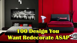 TOP 100 MODERN Black amp Red Bedroom Interior Design  Stylish Home Decor Ideas [upl. by Nikal]