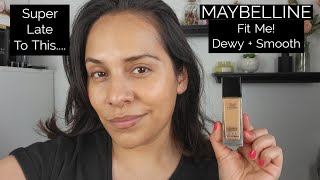 Maybelline Fit Me Dewy  Smooth Foundation Review and Demo [upl. by Sherj]