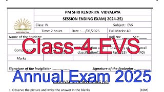 Paper2 Class4 EVS  Annual Exam Question Paper  Session 202425  Session Ending Exam of KVS [upl. by Talyah]