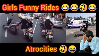 GIRLS FUNNY ACCIDENT TROLL VIDEOS  GIRLS DRIVING FAILS TROLL TAMIL mirchidarbarTAMILTROLLFUNNY [upl. by Heintz]