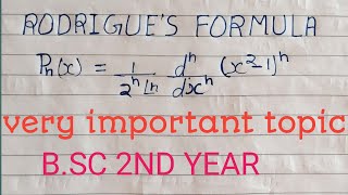 Rodrigues Formula  legendre polynomial  Proof of Rodrigues Formuladifferential equation BSC 2nd [upl. by Dekow207]