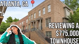 REVIEWING 775000 TOWNHOUSE FOR SALE IN ATLANTA GA  ZILLOW  MOVING TO ATLANTA [upl. by Kremer]