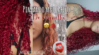 Pintando meu cabelo de vermelho ðŸ“matizador da salon line [upl. by Gnahk384]